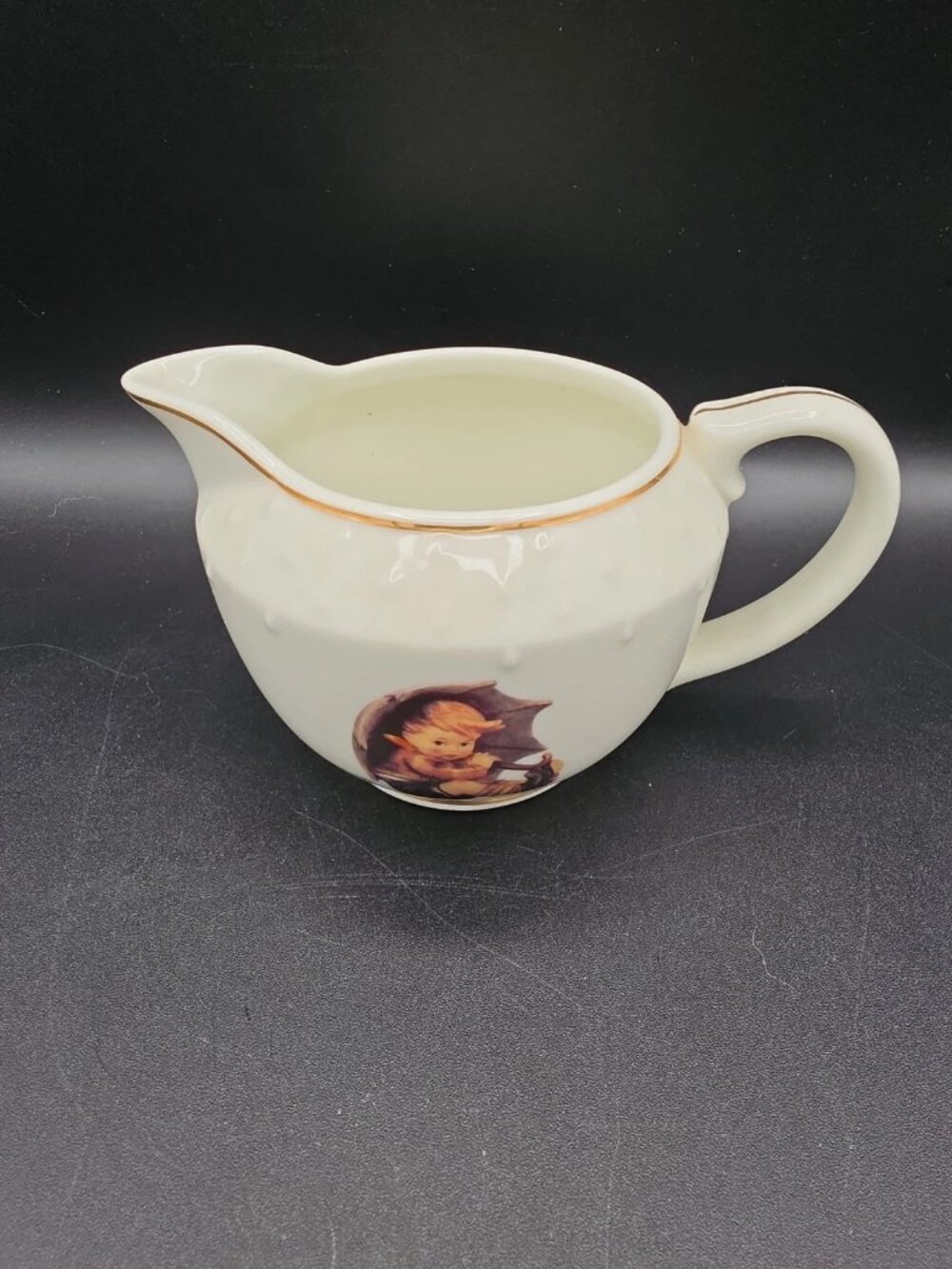 Goebel Hummel Porcelain Creamer w/ Angel Design Umbrella Boy Danbury Mint -Excl